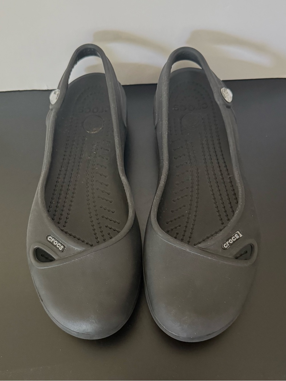Crocs Women’s Sz 8 Diamond Embellished Ballerina Slingback Loafers